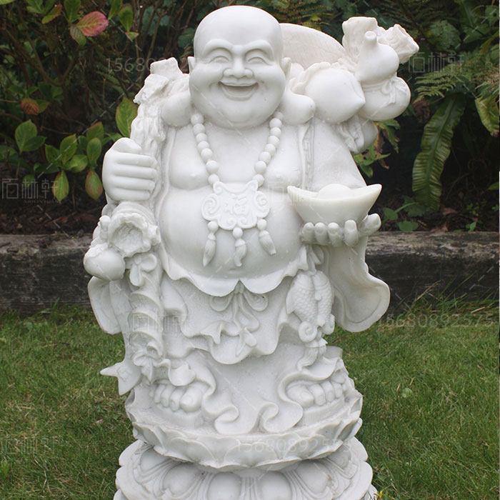 汉白玉佛像,汉白玉弥勒佛,笑佛