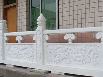 汉白玉栏杆双龙戏珠浮雕样式展示